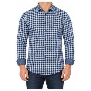 Con.Struct Shirt Mens XL Stretch Slim Fit Long Sleeve Geometric Pattern